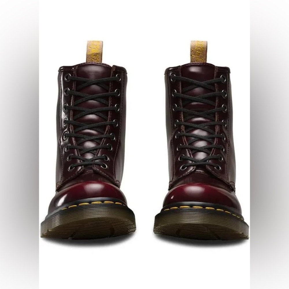 New Dr. Martens Women's bovver Boots, Burgundy Size 7 - Picture 6 of 10